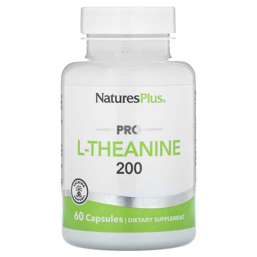 Основне фото товара Natures Plus, Pro L-Theanine 200 200 mg, L-Теанін, 60 капсул