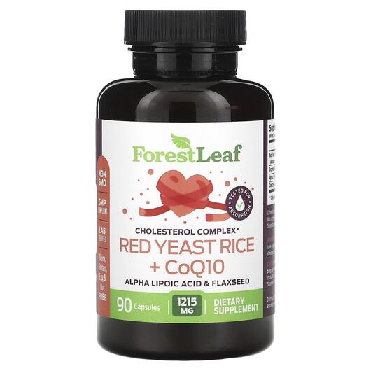 Основне фото товара Red Yeast Rice + CoQ10, Червоний дріжджовий рис, 90 капсул