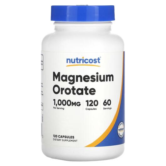 Основне фото товара Nutricost, Magnesium Orotate 500 mg, Магній Оротат, 120 капсул