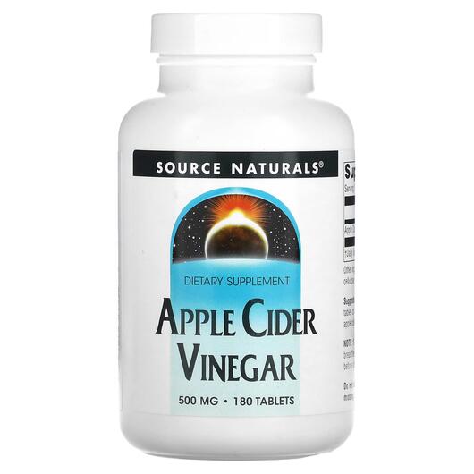Основне фото товара Apple Cider Vinegar 500 mg 180, Яблучний оцет 500 мг, 180 таблето