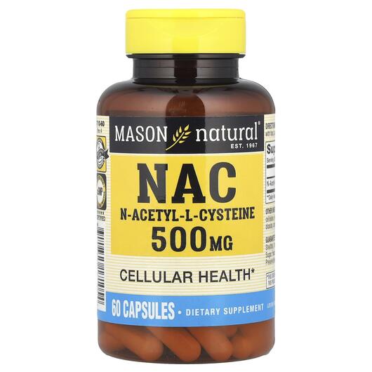 Основне фото товара NAC N-Acethyl-L-Cysteine 500 mg, N-ацетилцистеїн, 60 капсул