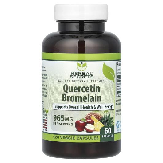Основне фото товара Herbal Secrets, Quercetin Bromelain, Кверцетин, 120 капсул