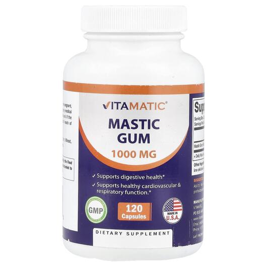 Основне фото товара Vitamatic, Mastic Gum 1000 mg, Мастикова смола, 120 капсул