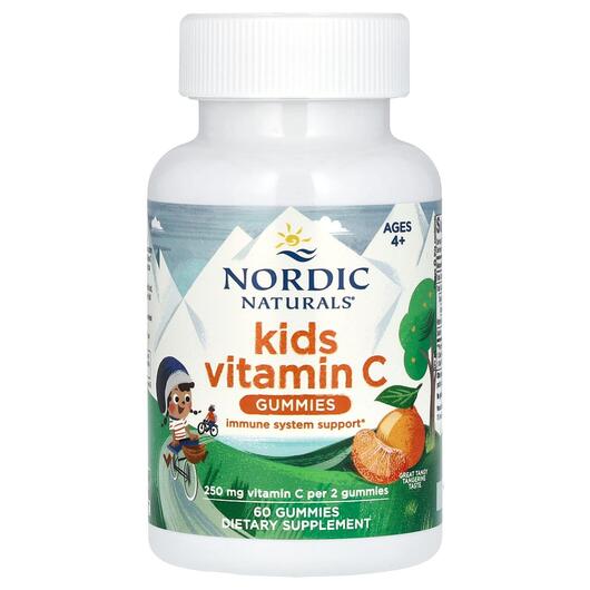 Основне фото товара Kids Vitamin C Gummies Ages 4+ Tangy, Вітамін C Жувальний, 60 таб