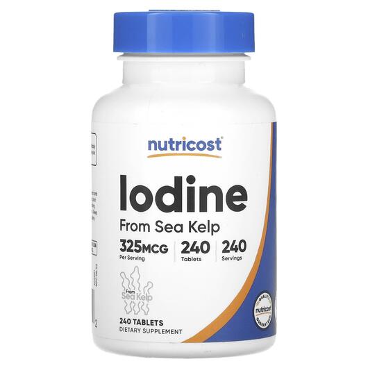 Основне фото товара Nutricost, Iodine 325 mcg, Йод, 240 таблеток