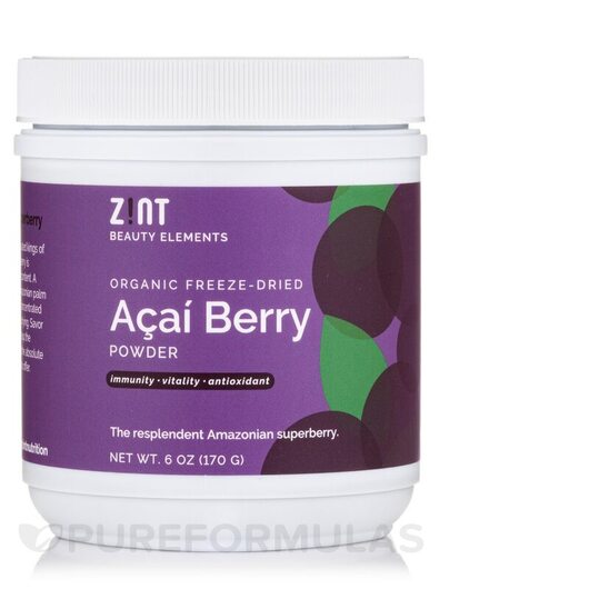 Основне фото товара Zint, Organic Acai Berry Powder, Ягоди Асаї, 170 г
