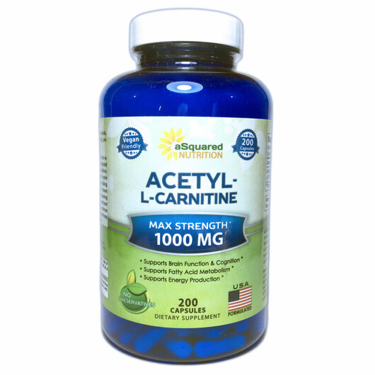 Основне фото товара Acetyl L-Carnitine 1000 mg, L-Карнітин, 200 капсул
