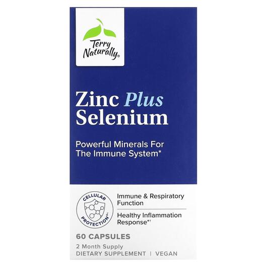 Основне фото товара Terry Naturally, Zinc Plus Selenium, Цинк та Селен, 60 капсул