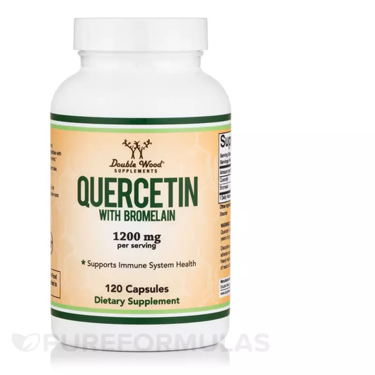 Основне фото товара Quercetin with Bromelain 1200 mg, Кверцетин та Бромелайн, 120 кап