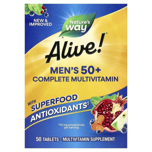 Основне фото товара Alive! Men's 50+ Complete, Вітаміни для чоловіків 50+, 50 та