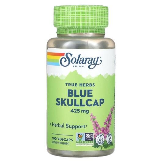 Основное фото товара Solaray, Шлемник, True Herbs Blue Skullcap 425 mg, 100 капсул