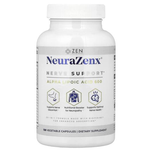 Основне фото товара NeuraZenx Nerve Support, Підтримка стресу, 120 капсул