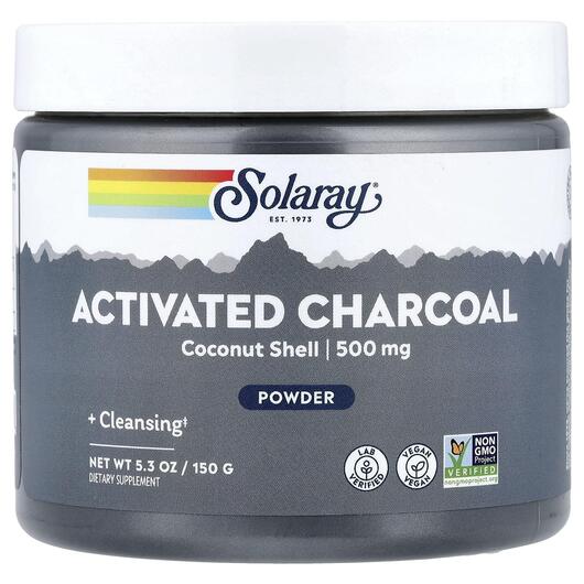 Основне фото товара Activated Coconut Charcoal Powder, Активоване вугілля 500 мг, 150