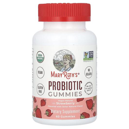 Основне фото товара MaryRuth's, Probiotic Gummies Strawberry, Пробіотики, 60 таб
