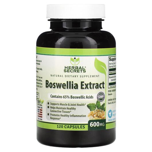 Основне фото товара Herbal Secrets, Boswellia Extract 600 mg, Босвелія, 120 капсул