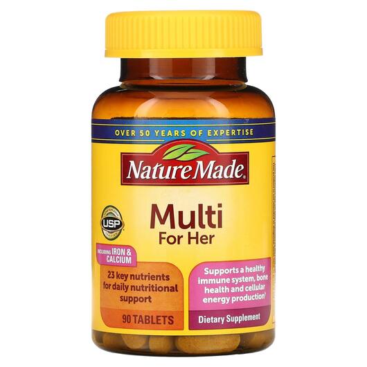 Основне фото товара Multi for Her With Iron & Calcium, Мультивітаміни, 90 таблето