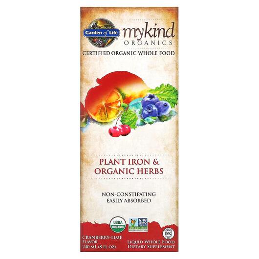 Основне фото товара Plant Iron & Organic Herbs, Рослинне Залізо з Травами, 240 мл
