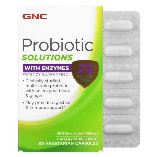 Основне фото товара Probiotic Solutions with Enzymes 25 Billion, Пробіотики, 30 капсу
