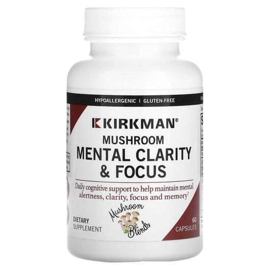 Основне фото товара Kirkman, Mushroom Mental Clarity & Focus, Гриби, 60 капсул