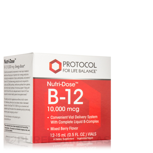 Основне фото товара Nutri-Dose B-12 10000 mcg Mixed Berry, Вітамін B12 Кобаламін, 12-