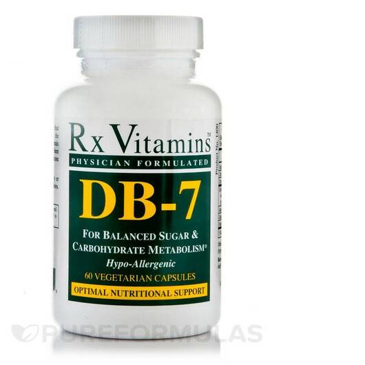 Основне фото товара Rx Vitamins, DB-7, Підтримка рівня цукру, 60 капсул