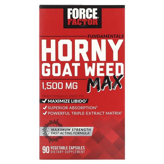 Основне фото товара Fundamentals Horny Goat Weed Max 1500 mg, Горянка, 90 капсул
