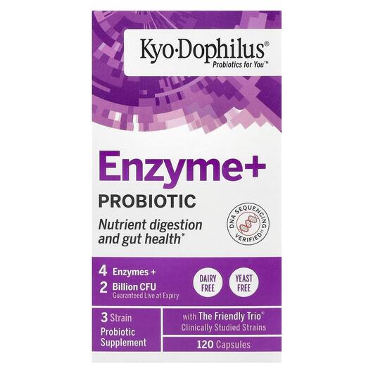 Основне фото товара Kyolic, Enzyme+ Probiotic, Ферменти, 120 капсул