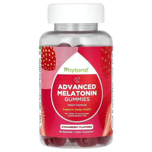 Основне фото товара Advanced Melatonin Gummies Strawberry, Мелатонін, 60 таблеток