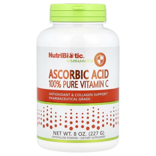 Основне фото товара NutriBiotic, Ascorbic Acid 100% Pure, Вітамін C в порошку, 227 г