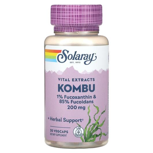 Основне фото товара Solaray, Vital Extracts Kombu 200 mg, Трави, 30 капсул