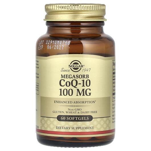 Основне фото товара Solgar, Megasorb CoQ-10 100 mg, Мегасорб Q-10 100 мг, 60 капсул