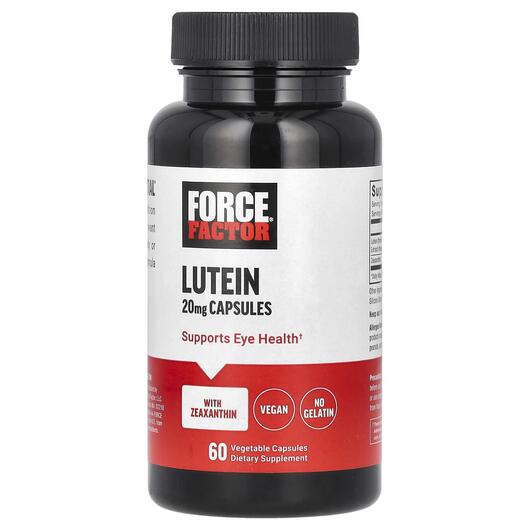 Основне фото товара Force Factor, Lutein 20 mg, Лютеїн, 60 капсул