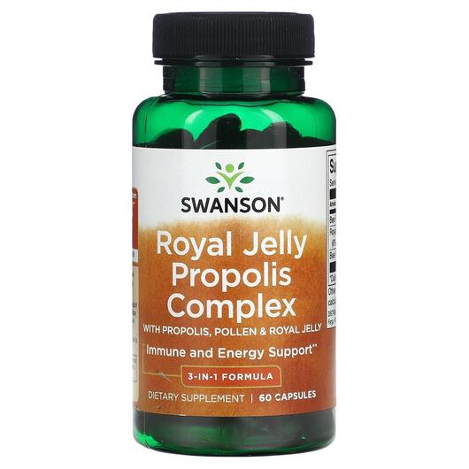 Основне фото товара Swanson, Royal Jelly Propolis Complex, Прополіс, 60 капсул