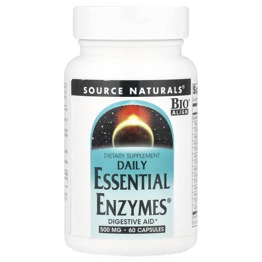 Основне фото товара Daily Essential Enzymes 500 mg, Ферменти, 60 капсул