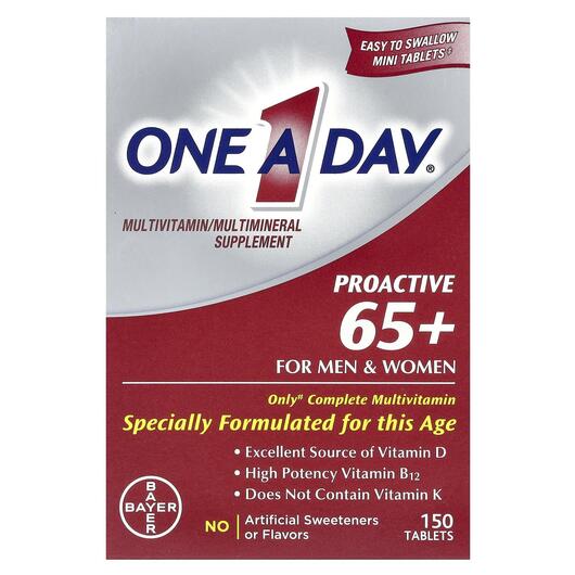 Основне фото товара Proactive 65+ Multivitamin/Multimineral, Мультивітаміни, 150 табл