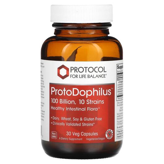 Основне фото товара ProtoDophilus 100 Billion / 10 Strains, Пробіотики, 30 капсул