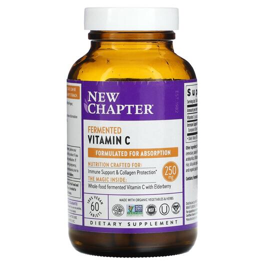 Основне фото товара Fermented Vitamin C 250 mg, Ферментований Вітамін C, 60 таблеток