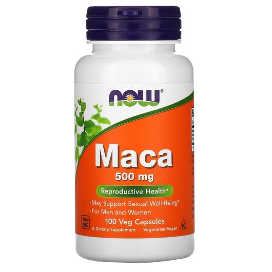 Основне фото товара NOW, Maca 500 mg, Мака 500 мг Корінь, 100 капсул
