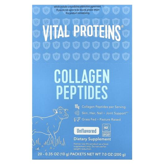 Основне фото товара Collagen Peptides Unflavored, Колагенові пептиди 20 шт, 10 г