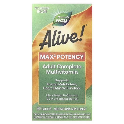 Основне фото товара Nature's Way, Max3 Potency, Вітаміни, 90 таблеток
