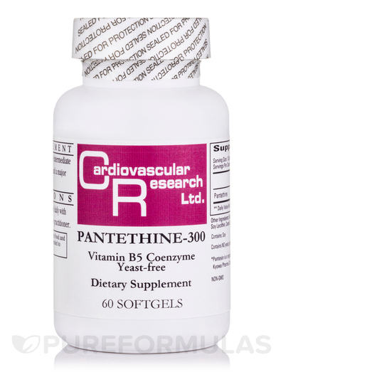 Основне фото товара Pantethine 300 mg, Вітамін B5 Пантотенова кислота, 60 капсул