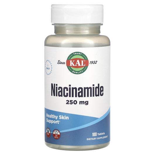 Основне фото товара KAL, Niacinamide 250 mg, Ніацинамід, 100 таблеток
