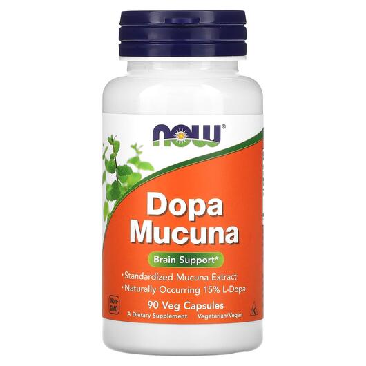 Основне фото товара NOW, Dopa Mucuna, Мукуна, 90 капсул