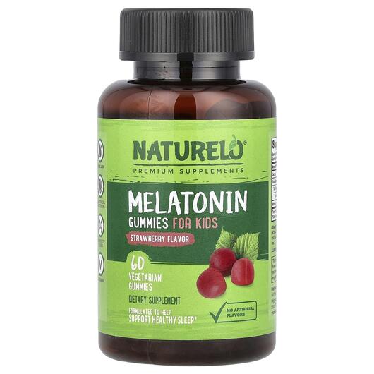 Основне фото товара Melatonin Gummies For Kids Strawberry, Мелатонін, 60 Vegetarian G