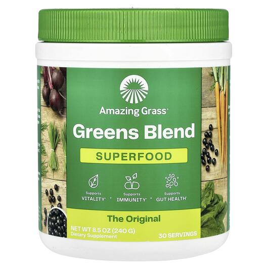 Основне фото товара Amazing Grass, Green Superfood Original, Суперфуд, 240 г