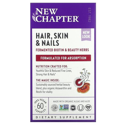 Основне фото товара New Chapter, Hair Skin & Nails, Шкіра нігті волосся, 60 капсу