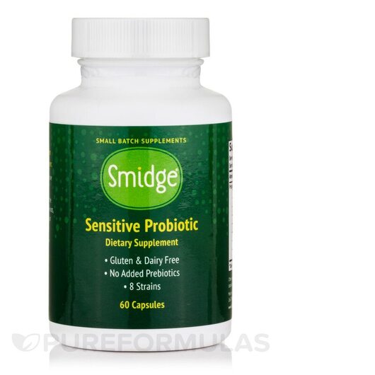 Основне фото товара Smidge, Sensitive Probiotic 10 Billion CFU, Пробіотики, 60 капсул