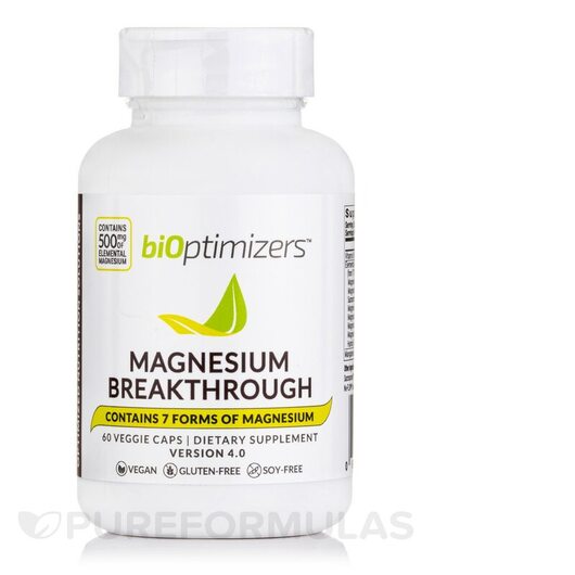 Основне фото товара BiOptimizers, Magnesium Breakthrough, Магній, 60 капсул