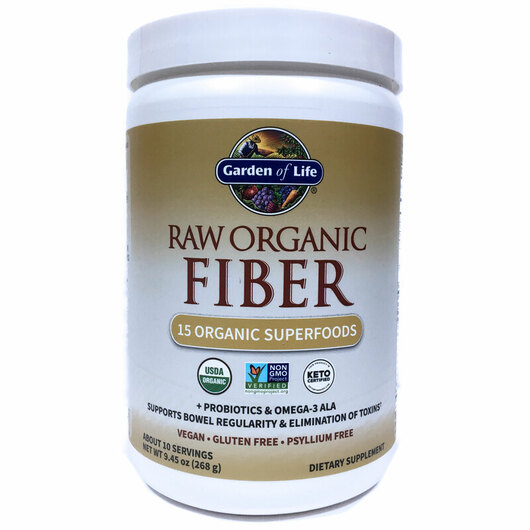 Основне фото товара Garden of Life, Raw Organic Fiber Powder, Клітковина, 268 г