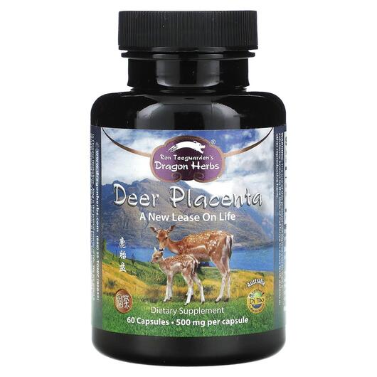 Основне фото товара Dragon Herbs, Deer Placenta 500 mg, Трави, 60 капсул
